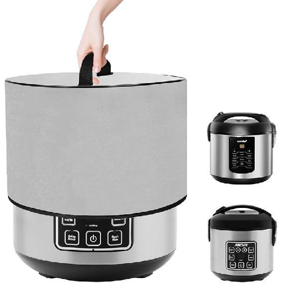 

Пылезащитный чехол для 2-квартовой рисоварки, сверхпрочный, утолщенный, водонепроницаемый, пылезащитный чехол для мультиварки, для цифровой рисоварки AROMA 2 Qt ARC-914SBD ... серебряный серый