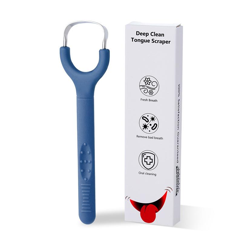 Tungeskrape i rustfritt stål Tungeluktfjerner Åpning Dyp håndtak U-formet Åpen tungeskrape Munnrengjøring