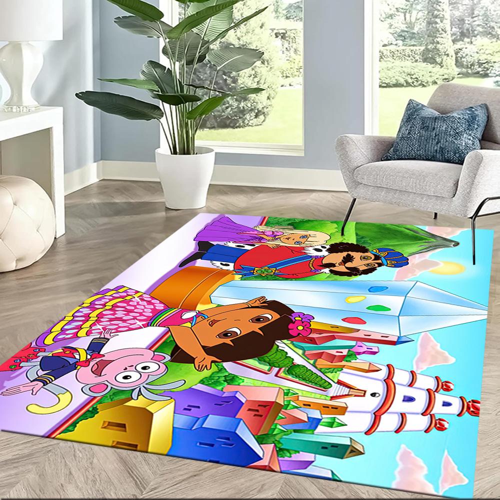 Dora Explorer Floor Rug Office Rug Design for Dormitory Balcony Bedrooms Game Room Anti-slip Rug Decorate Offices Wedding Party Gift