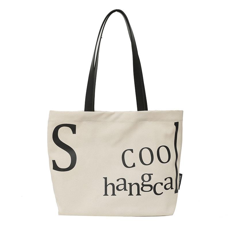 

Женская большая вместительная холщовая сумка на плечо, студенческая большая сумка белый