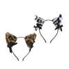 Multipurpose Leopard Pattern Cats Ear Headband And Small Bells Perfect For Halloween Daily Wear Role Playing