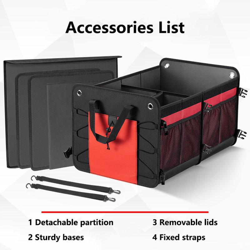 SUV Trunk Organizer Car Organiser Collapsible Multi-Compartment Storage Box For Car Accessories For Women Men Non Slip Bottom