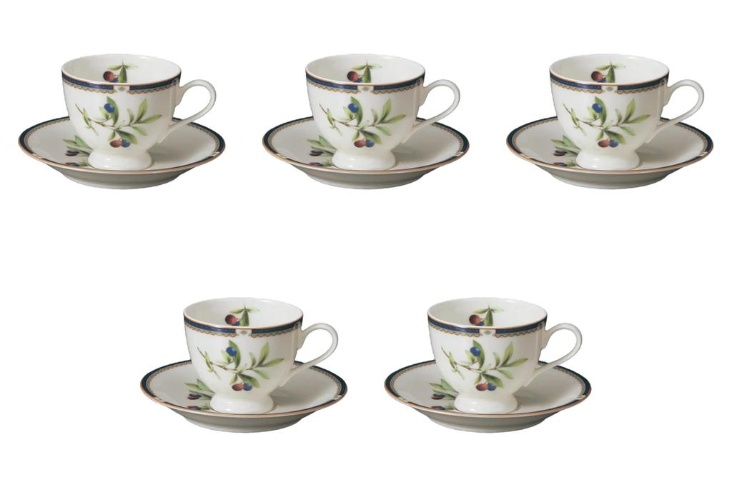 Set of 5 NB Prun Coffee Cups x x 7 Cups Fuse Setomonohonpo (11 8.3 cm, 200cc) & Saucers, Ware,
