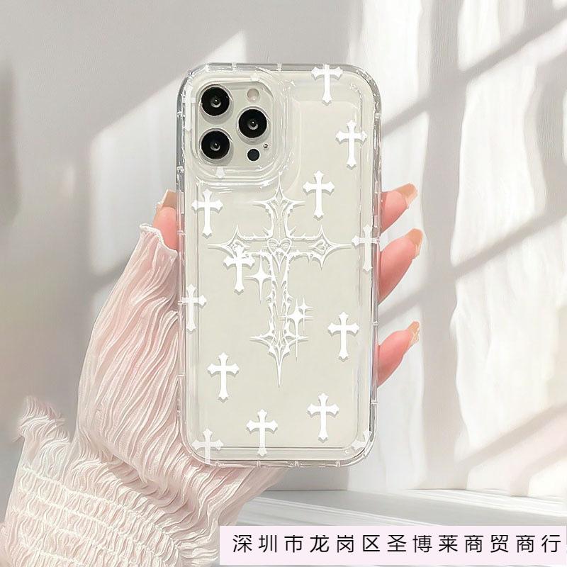 Tide brand black cross for Apple 16Pro iPhone mobile phone case TPU soft case cross