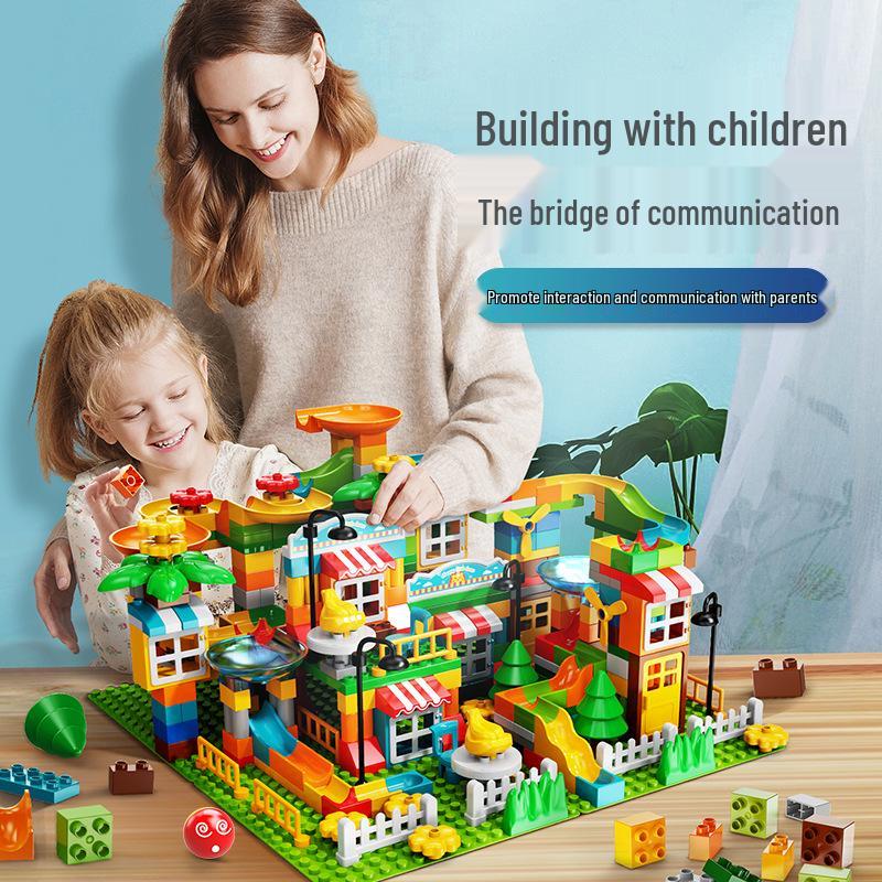 Feile House Slide Building Blocks for Kids 3+ - Hands-on Early Education Toy with Large Parts, Free Shipping