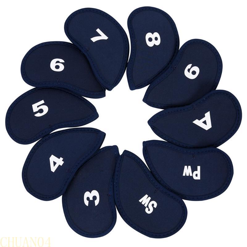 A1A2 10Pcs Wedges Iron Club Protective Headcover Putter Protector with Number Tag Golfs Iron Club Head Cover Golfs Supplies