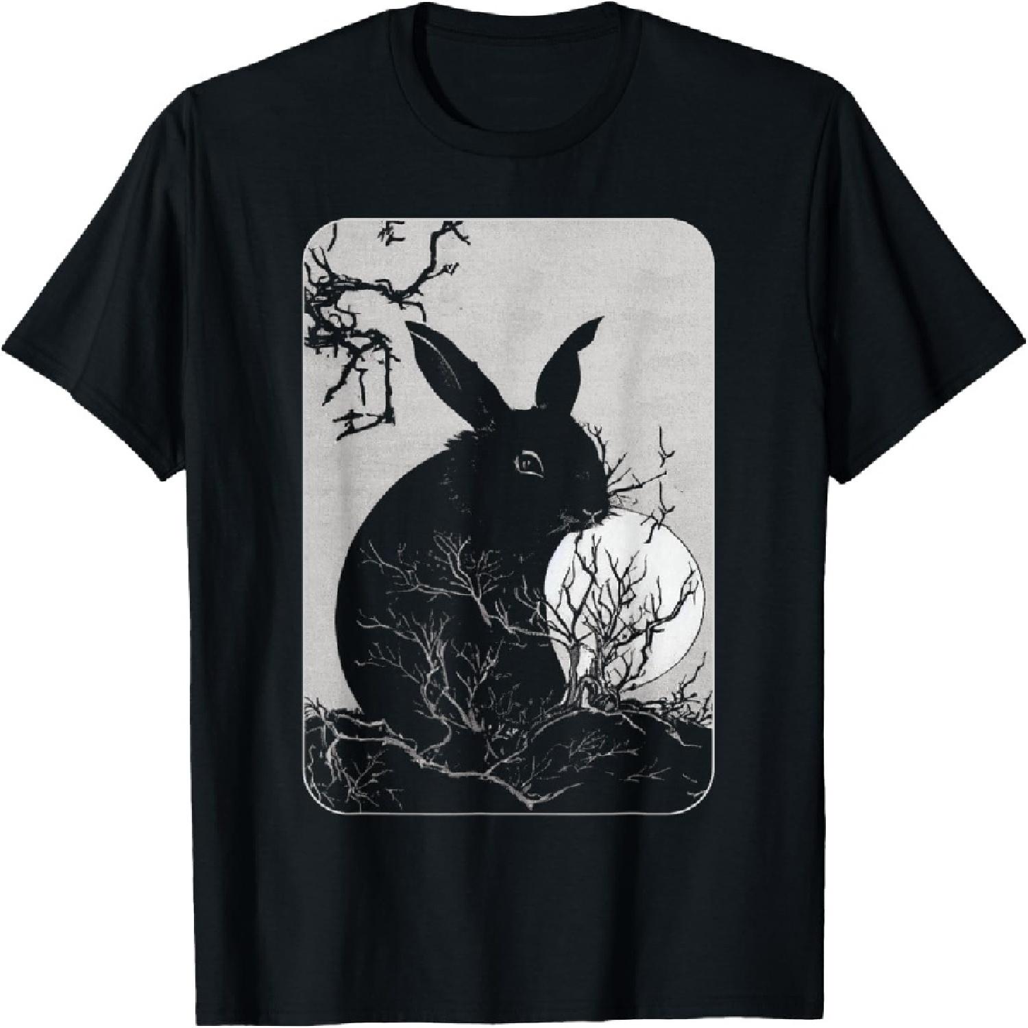 Rabbit Lover, Rabbit and Moon T-Shirt S