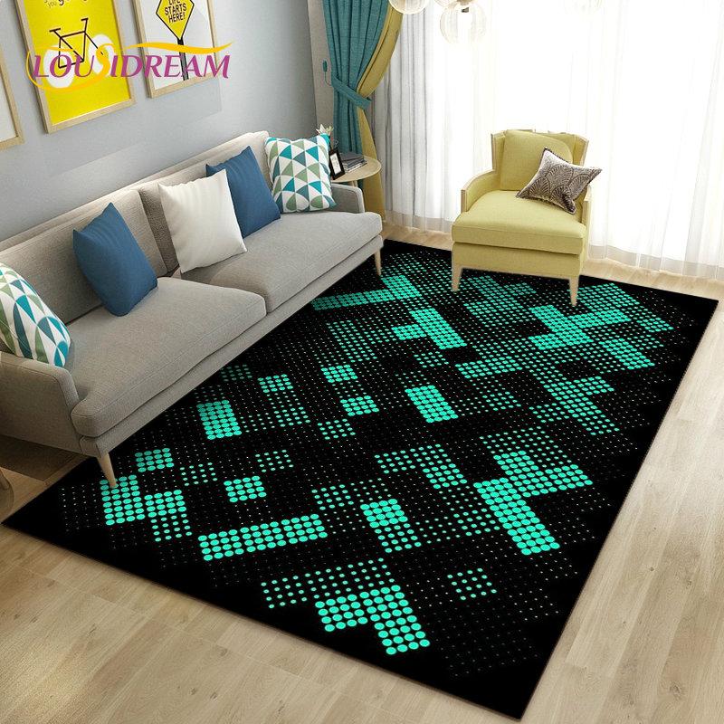 3D Abstract Geometric Optical Area Rug,Carpet Rug for Living Room Bedroom Sofa Doormat Kitchen Decoration,Kid Non-slip Floor Mat