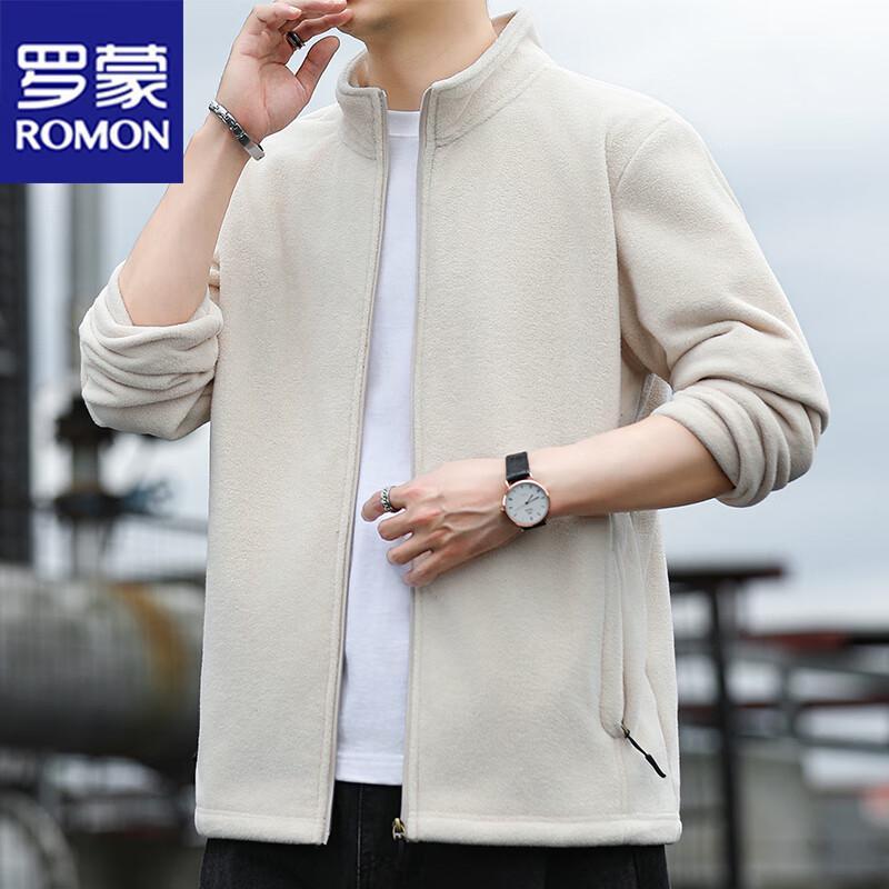 ROMON Men's Stand-Collar Fleece Jacket