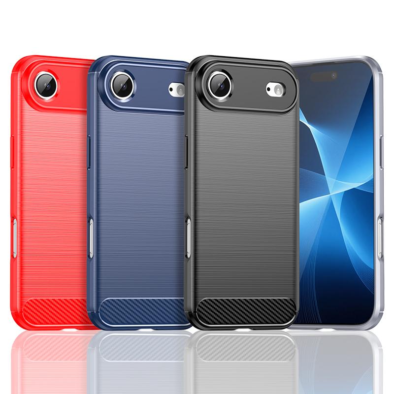 For Cover iPhone 17 Air Case For iPhone 17 Pro Max Anti-knock Soft Silicone Carbon Fiber Phone Back Case For iPhone 17 Air Case