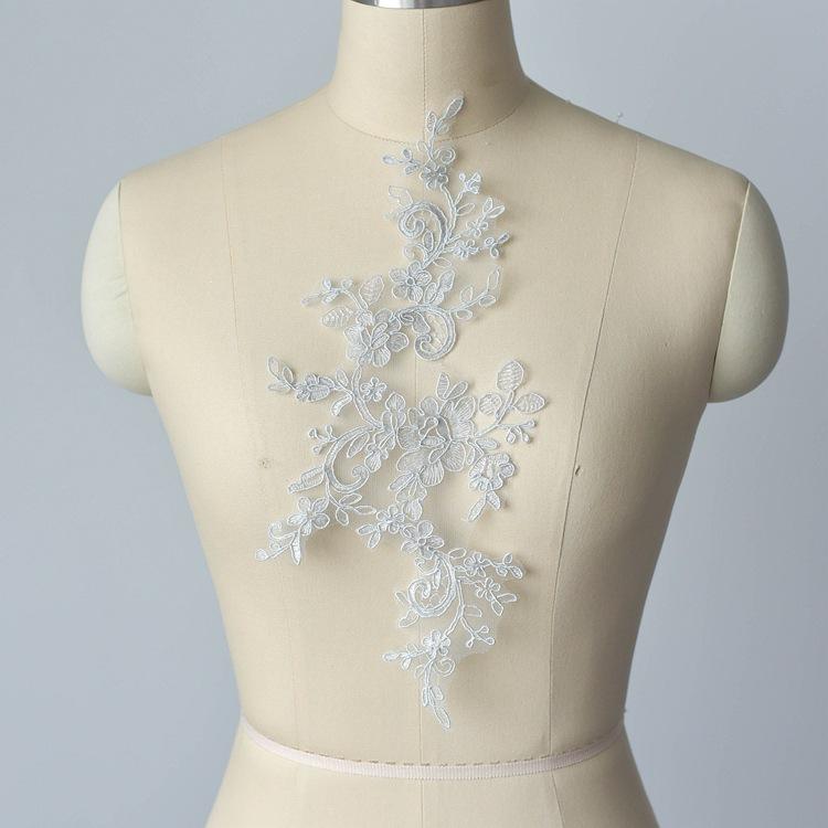 Multi-Color Embroidered Lace Accessories, Wedding Dress Decoration Pair Of Flowers, Handmade Diy Material Clothing Decoration Sticker Flowers