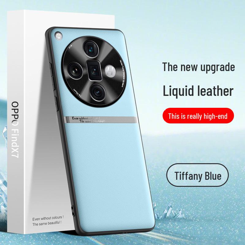 Liquid Leather Case for Oppo Find X7, Anti-fall and Anti-fouling Protective Cover.