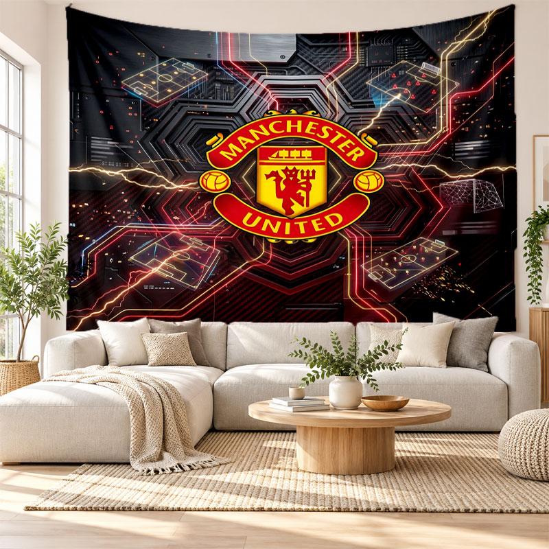 Manchester United Wall Tapestry, Soft Fabric Wall Hanging, Decorative Backdrop For Bedroom Home Wall Art