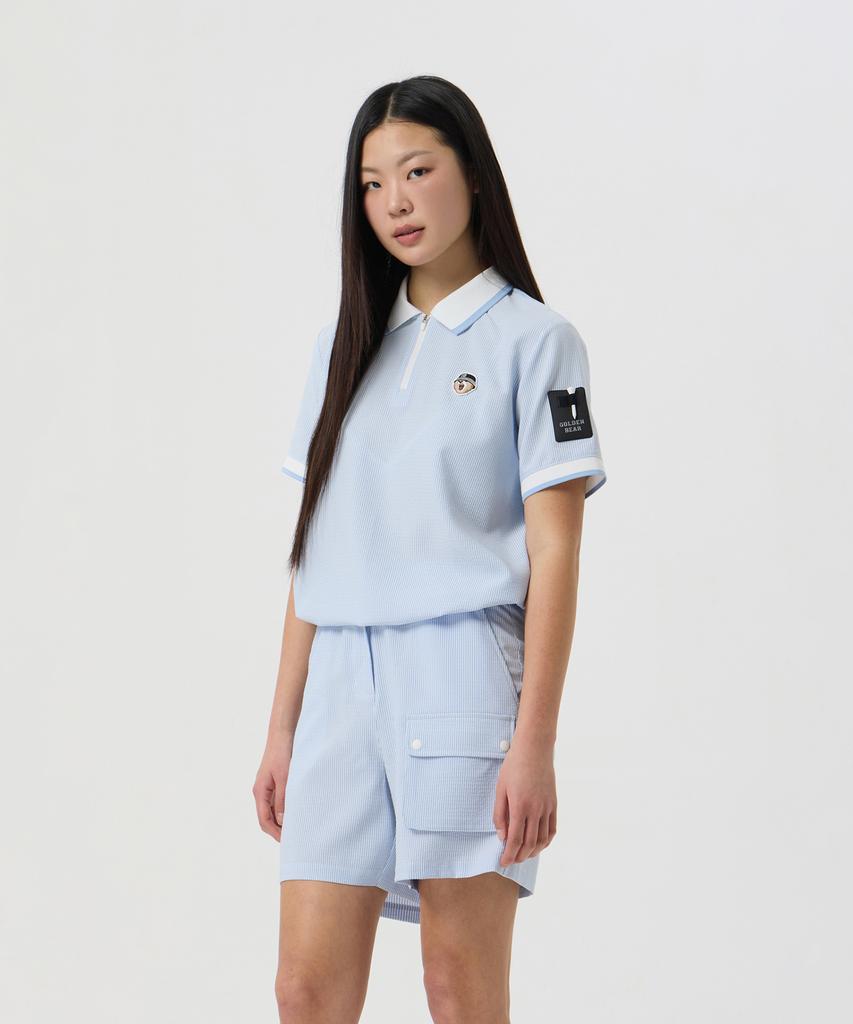 Goldeunbeeo (Women) Seersucker Short-Sleeve T-Shirt_G5Tam25311Bux