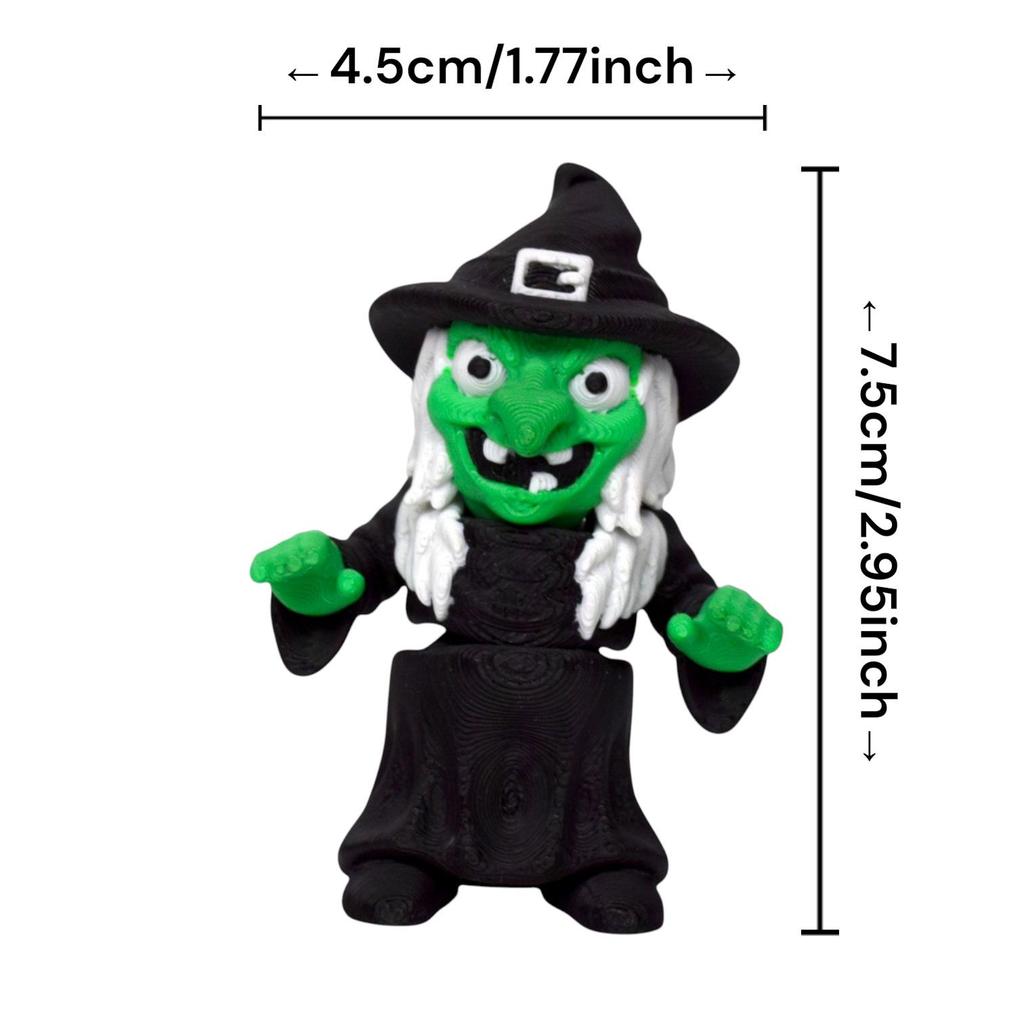 3D Printed Magic Witch Keychain Pendant Ornament