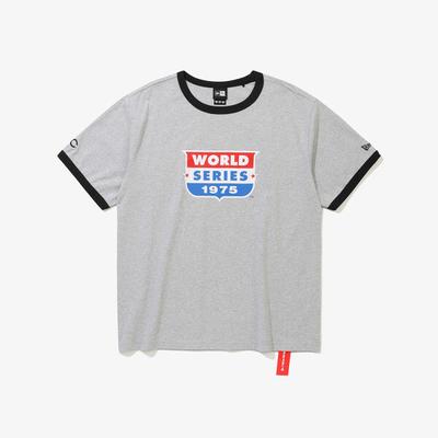 New Era Chicago Cubs World Series Ringer T-shirt Heather Gray 15147507