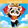 Traditional Triangular Panda Kite With Polyester Material For Children Play
