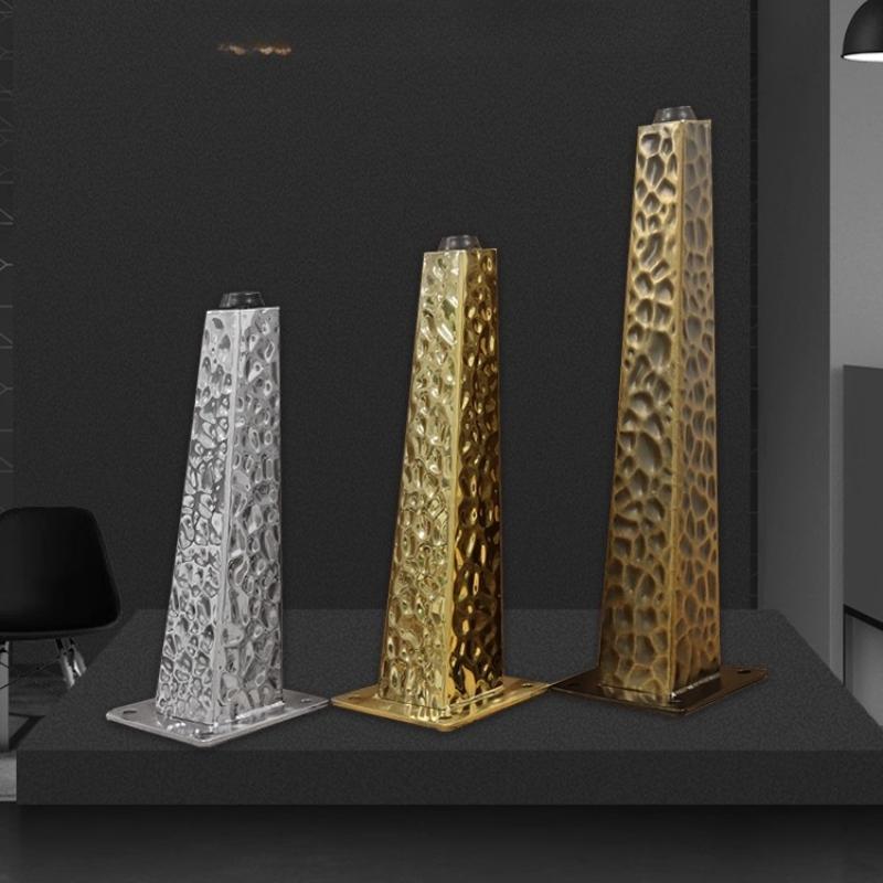 Metal Adjustable Furniture Cabinet Legs Water Ripple Stainless Steel Bathroom Cabinet Legs TV Cabinet Sofa Height Support Feet