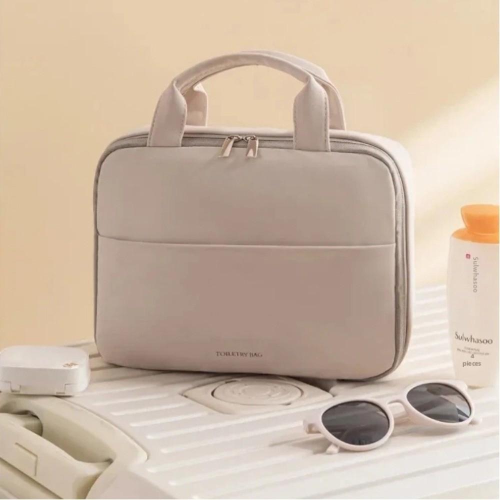 Portable Foldable Makeup Bag Waterproof PU Travel Toiletry Bag Handheld Dry and Wet Separation Women Wash Bag Cosmetic Pouch