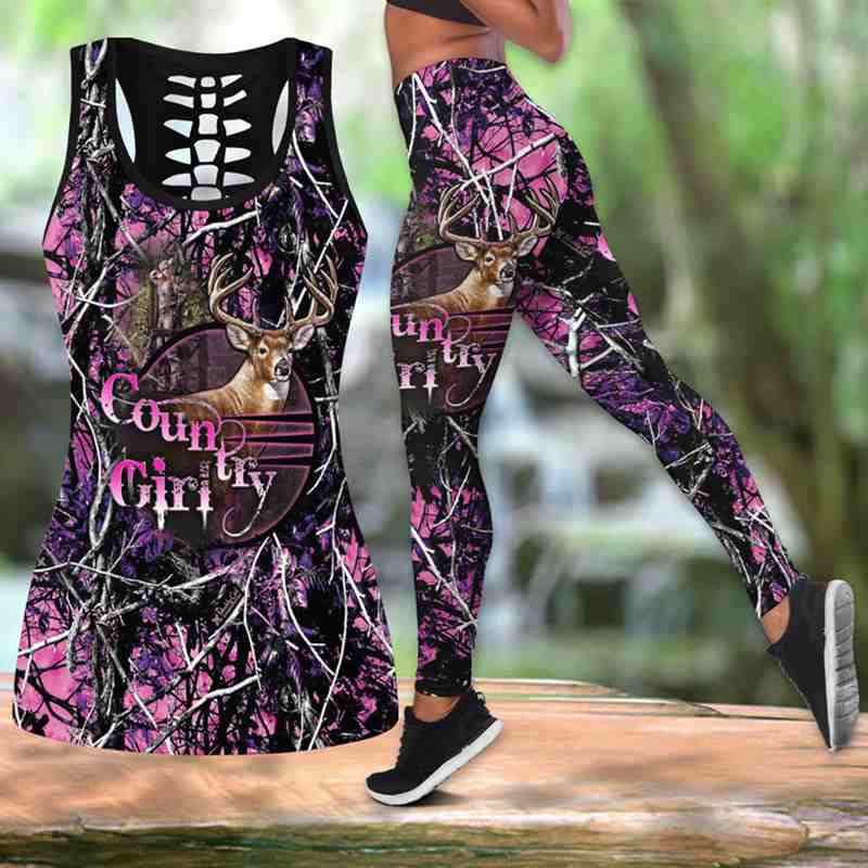 Buy Women Fashion Country Girl Deer Hunting Printed Piece Sets
