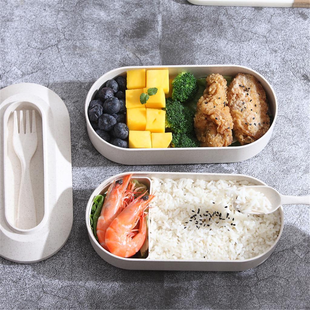Sagit Three Layer Lunch Box Microwave Food Container Set with Reusable Fork Spoon
