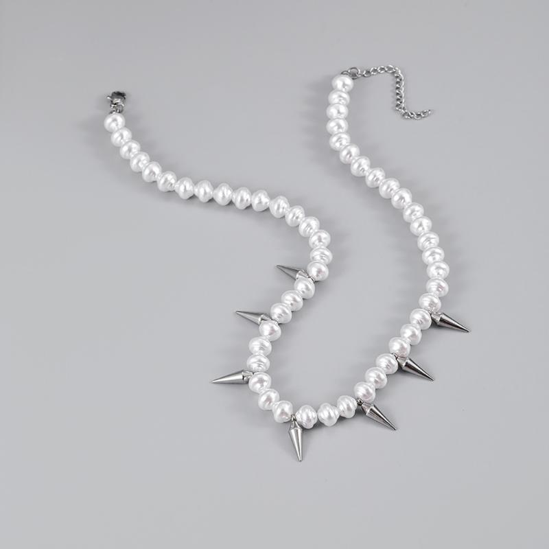 Delicate Necklace with Adjustable Chain Stylish Pendant Necklace Jewelry Adjustable Clavicular Chain Pearls Neckchains