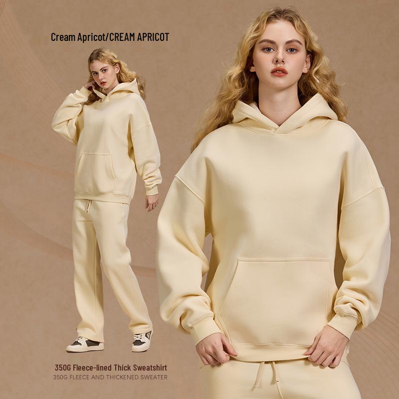 2025 A/W Men's Oversized Hoodie & Sweatpants Set: Trendy Loose Plus Velvet, Thickened and Comfortable