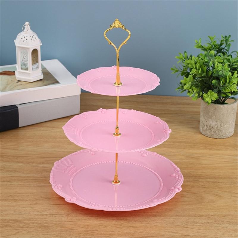 Durable Fruit and Dessert Organizer 3 Tiers Cake Display Stand Reusable Food Serving Tray Cakes Organizer for Home