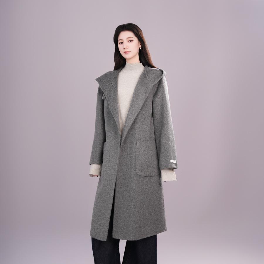 

Легкая роскошь, чувство моды знаменитости, свободный худи, двухсторонний нейлон, шерсть, двухсторонний однотонный 3016 M