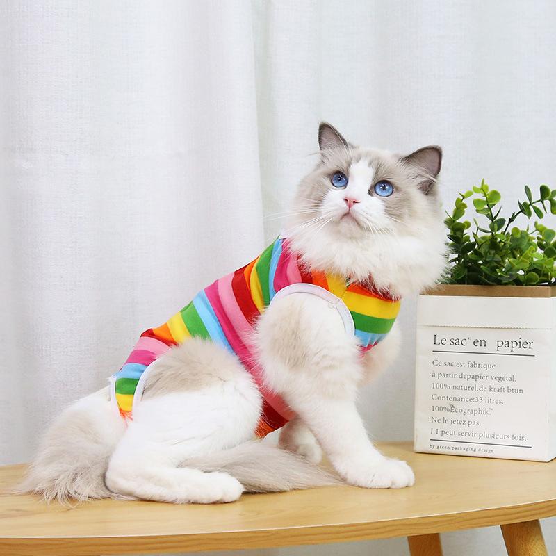 1Pcs Breathable Dog Cats Jumpsuit Pet Supplies  Cartoon Cat Sterilisation Clothes Print Anti-Scratch Pet Surgery Suit