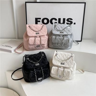 Small Backpack Women's New Fashion Mini Chain Diamond Chain Bag Retro Casual Backpack Tide