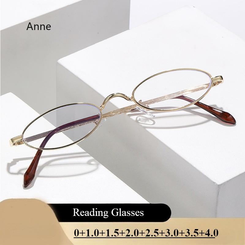 Men's Frame Reading Glasses Retro Round Silver Anti Blue Light Presbyopia Optical Eyeglasses With Diopters +1.0+4.0