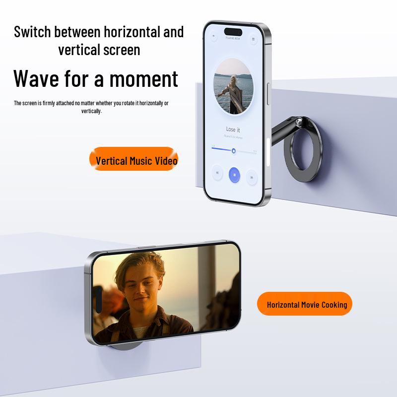 Dual-Sided Magnetic MagSafe Phone Stand: Strong & Versatile for Desk, Gym, Car, or Wall.