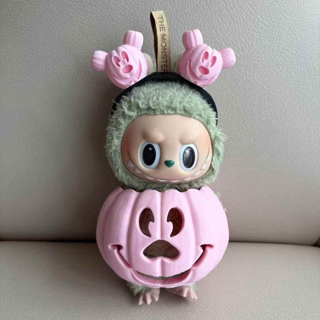 Clothes for Labubu Halloween Gradient Colorful Pumpkin Outfit Set for 1.0 3.0 Generation Figure Collectible Decor Labubu Cosplay