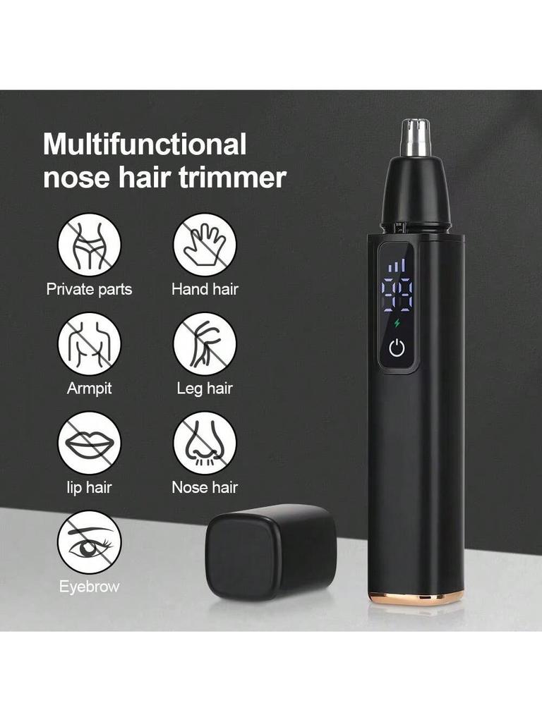 Electric Nose Hair Trimmer Portable Nose Ears Hair Eyebrow Trimmer for Men Rechargeable Nose