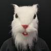 Masque Chat Souris Peluche Visage Entier Fourrure Animale Hamster Casque Chat Masque Latex Halloween Carnaval Fête Cosplay Mascarade Costume Accessoires Adultes