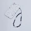 INS Wind Natural Crystal Black Square Crystal High-end Fashion Anti-lost Hand Carry Pendant Mobile Phone Chain