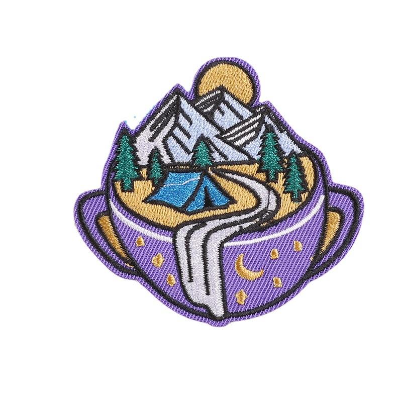 Hand Account DIY Camping Series Cloth Logo Badge Glasses Accessories Embroidery Patch Cloth Sticker