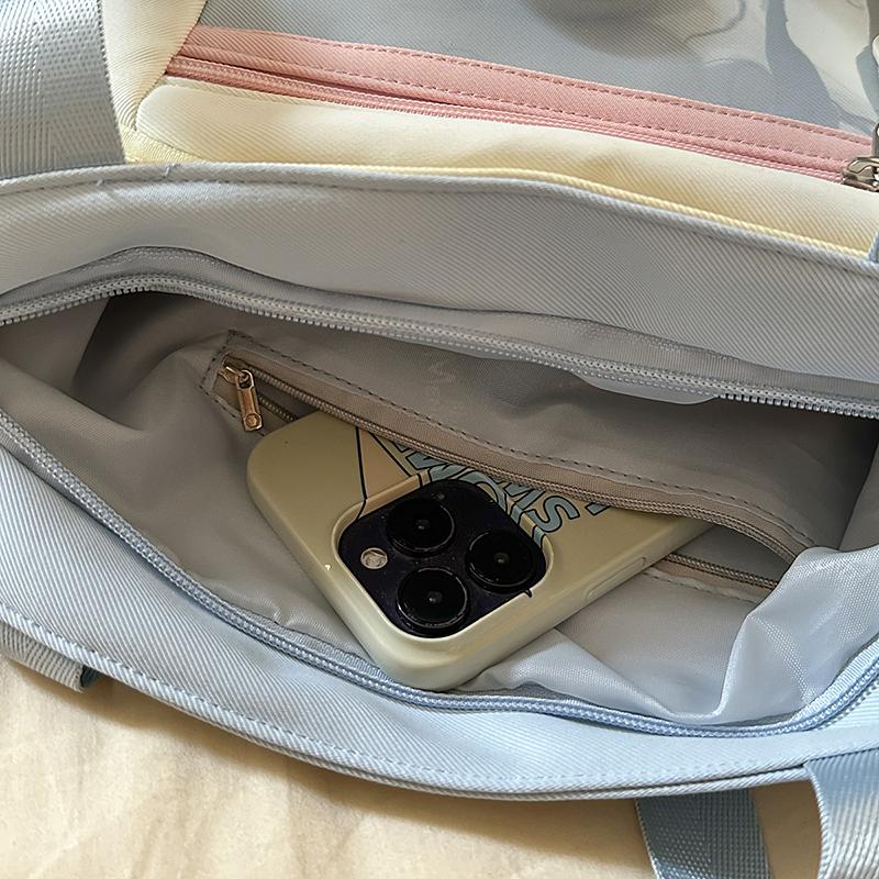 Torba crossbody w kontrastowym kolorze Damska torba na ramię o dużej pojemności Torba na książki dla studentów