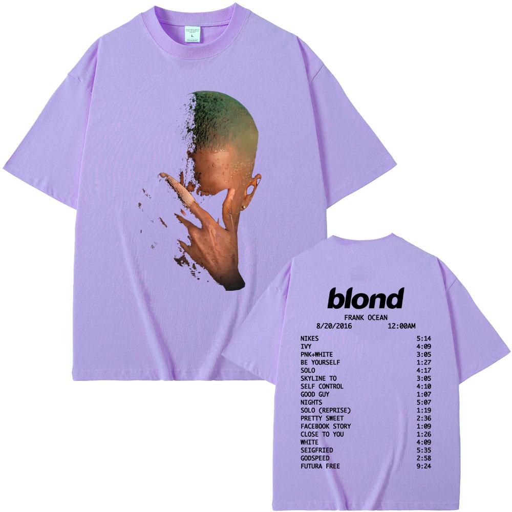 Rapper Frank Fashion Vintage Graphic T-shirts Men Women Ocean Hip Hop Trend T Shirts Blond Oversized T-shirt Man Cotton Tshirt