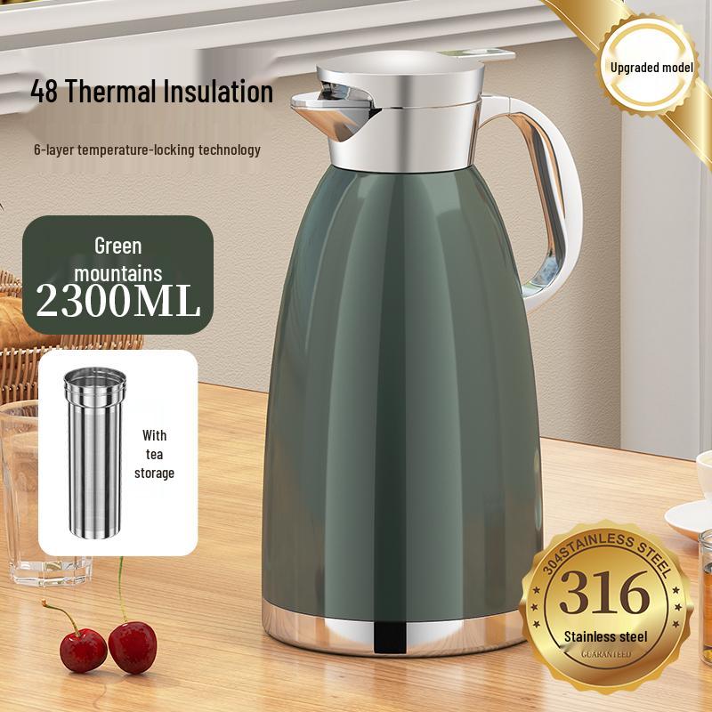Stainless Steel Insulated Water Kettle - Large Capacity 316 Thermos Pot for Stewing Tea and Keeping Water Warm