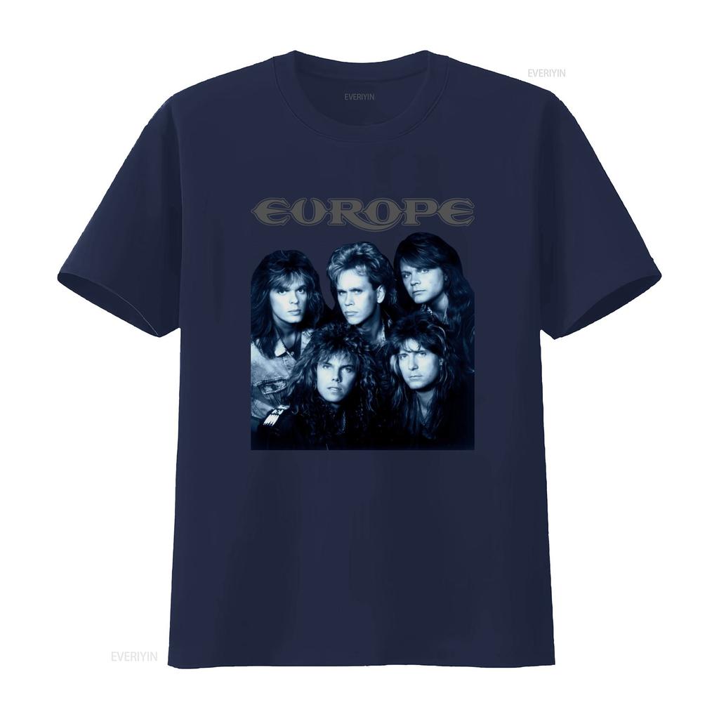 Europe Band Members T Shirt Heavy Cotton S 5Xl Black Classic Rock Design Mm465 vintage Washed homme streetwear Versatile