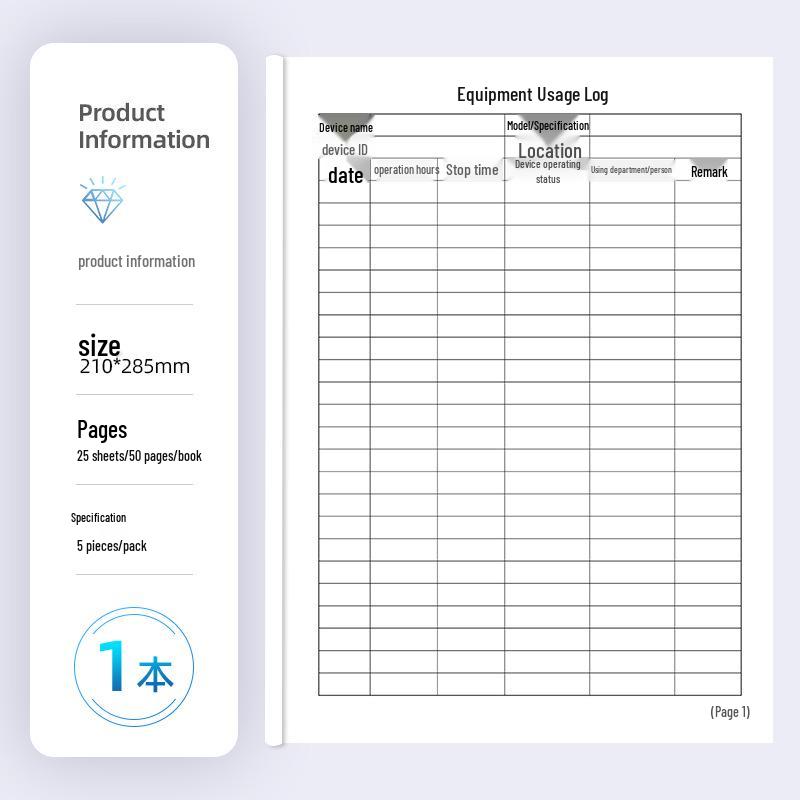 Customizable Equipment Maintenance & Operation Logbook for Workshop Machines