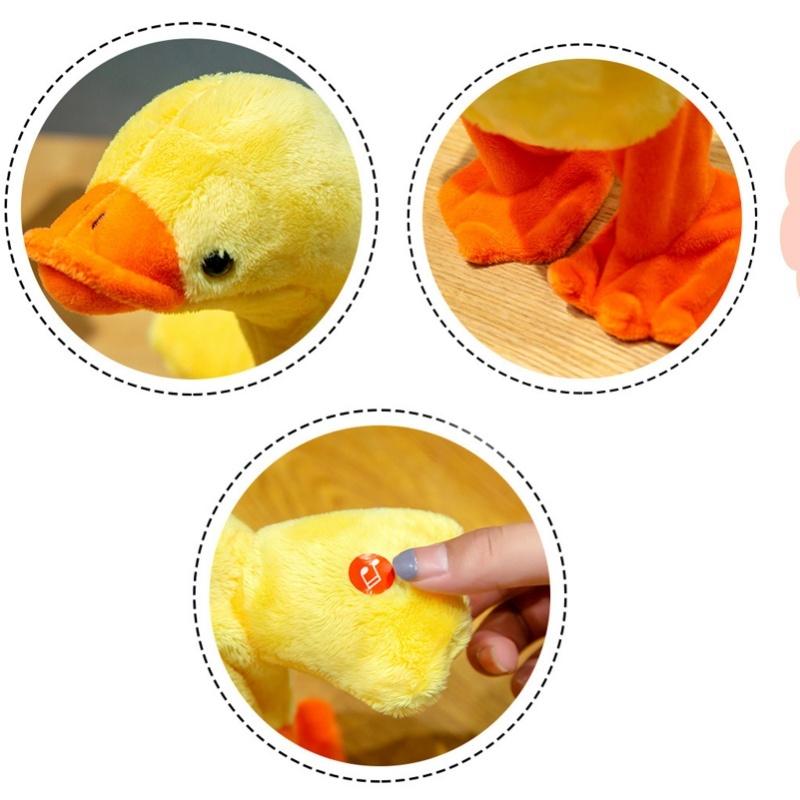 Electric Duck Plush Toy Multifunctional Sing Talk Cute Soft Comfortable Duckling Walking Toy For Gifts Battery Song Version