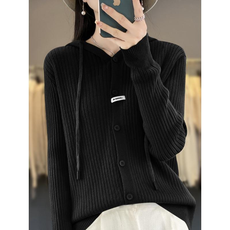 

Худи вязаное в рубчик, осень-зима, новое, свободное и тонкое, с капюшоном, женский универсальный мягкий восковой плащ-топ XXL