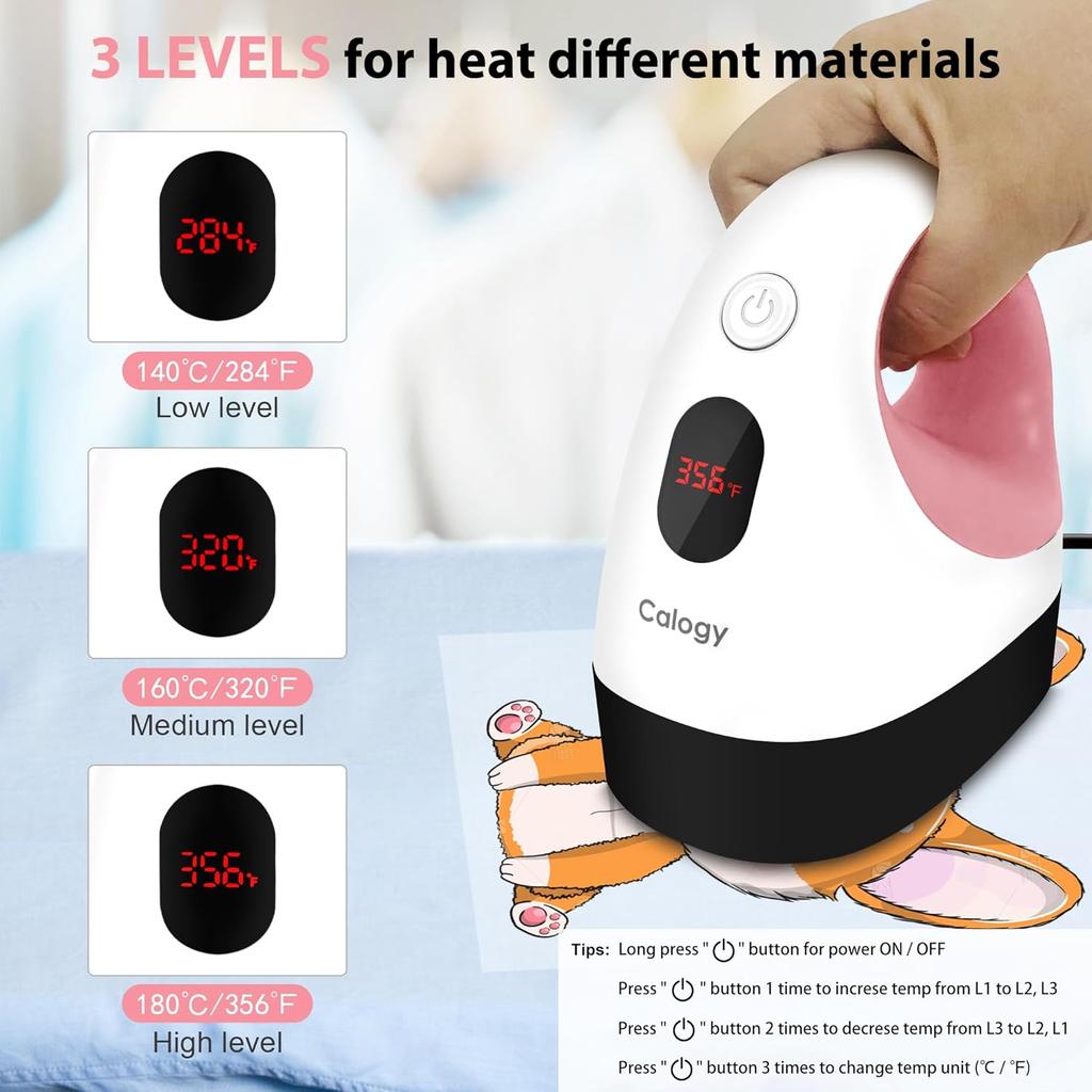 Mini-Heißpresse WärmeübertragungsmaschineKonstante Temperaturregelung, Isolierte Sicherheitsbasis Geeignet für Bastelarbeiten T-Shirt Hut Kappe Kissen