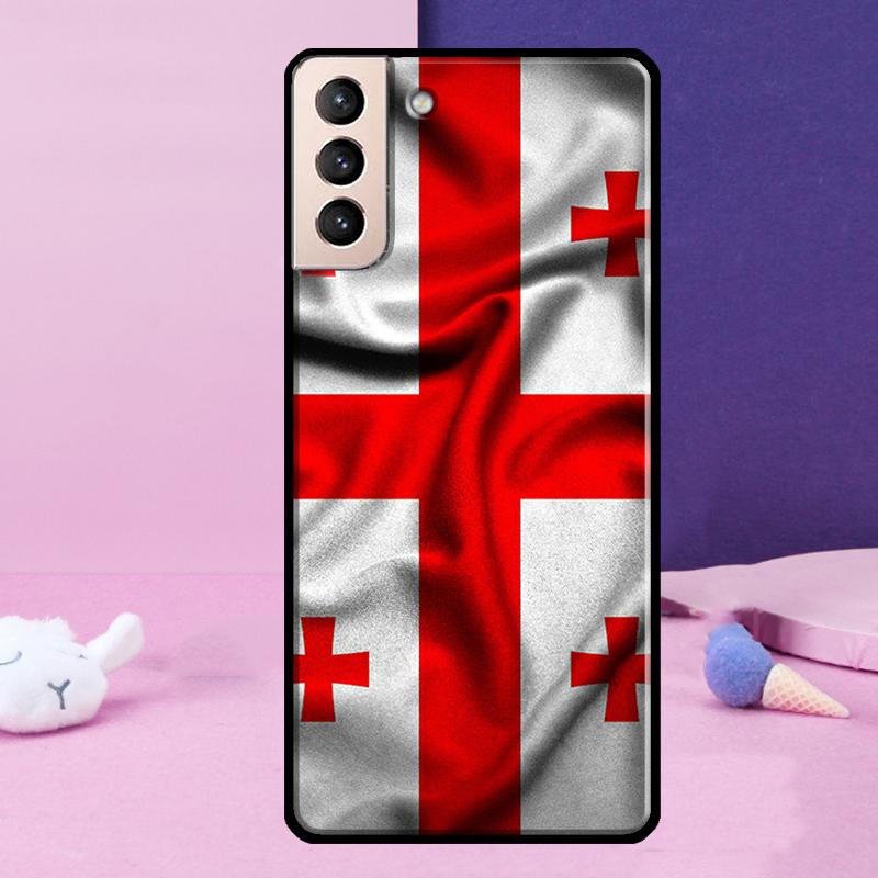 Georgia Flag Phone Case For Samsung Galaxy S25 S24 Ultra S9 S10 S20 S21 S22 Plus S23 FE S24 FE Cover