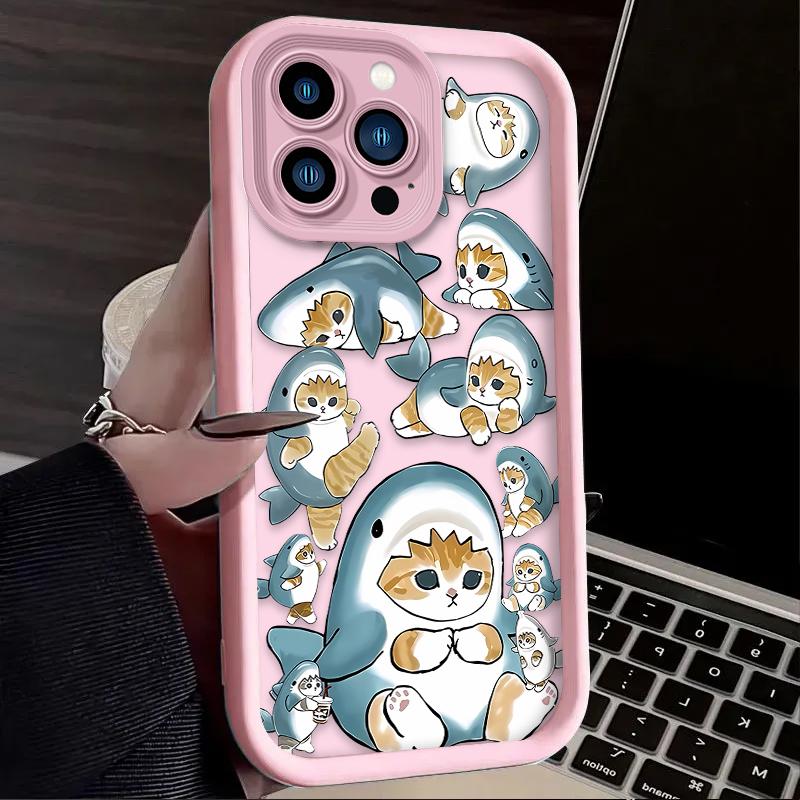 Cartoon Mofusand Cat Phone Case for iPhone 17 Air 16 16E 15 14 13 12 11 Pro Max X XS X S Max XR SE 2020 SE4 7 8 Soft Back Cover
