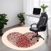 1pc Heartprint Fingerprint Office Round Area Rug,  Mat Suitable For Office, Under Office Chairs Bedroom Living Room Home Decor, Room Deco