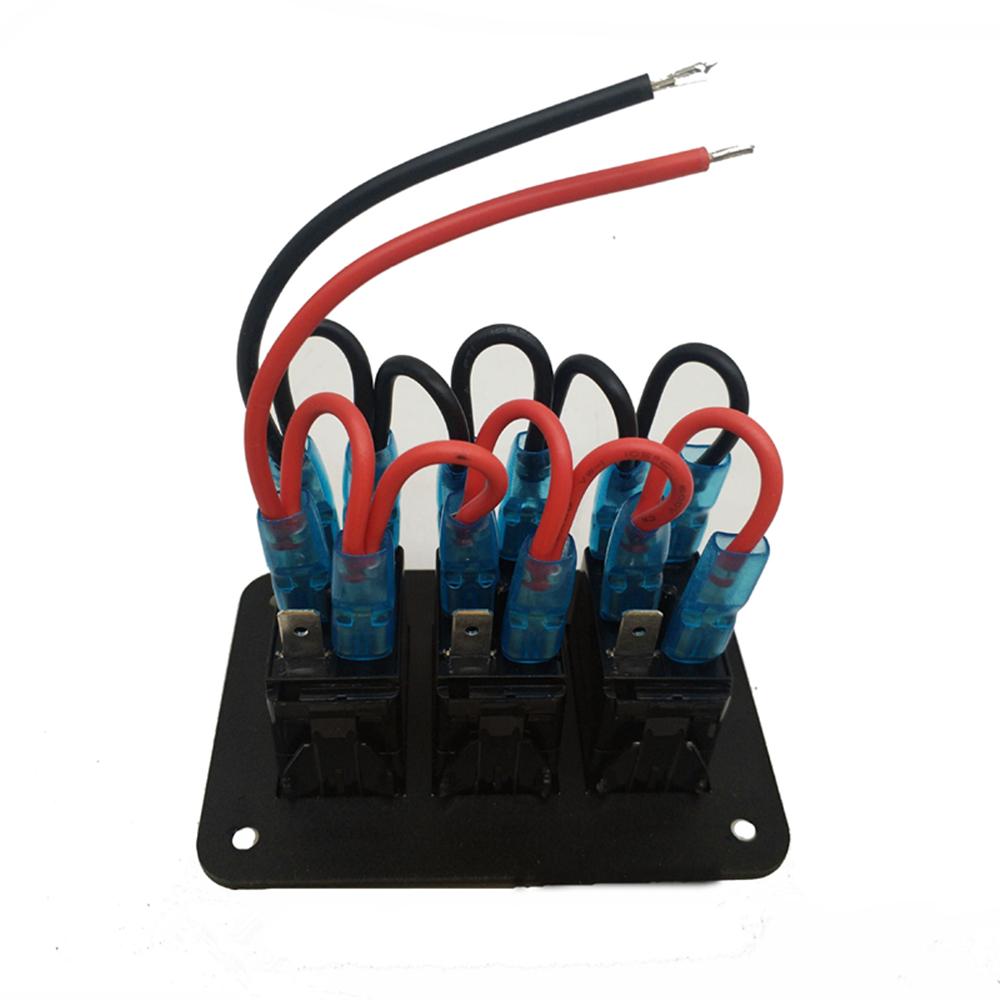 New 12V/24V 3 Gang Toggle Rocker Switch Panel Blue LED Light for Car Marine Boat